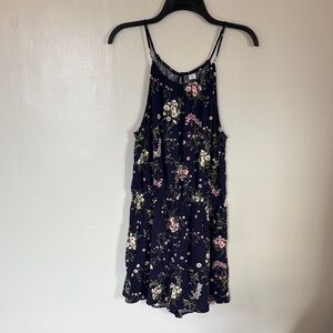 Old Navy Navy Floral Spaghetti-Strap Romper - Medium